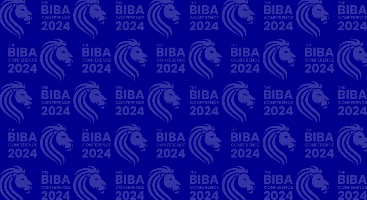 BIBA Lion Head Logo and BIBA 2024 on a dark blue background
